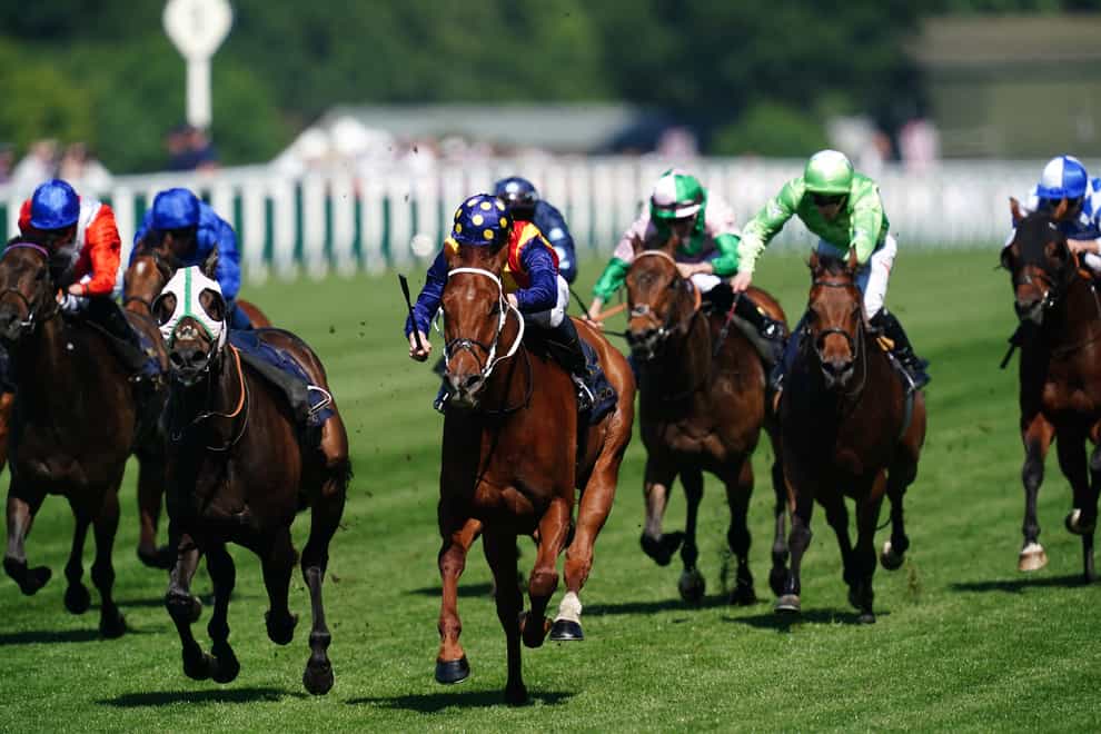 Acklam Express (green), here finishing third in the King’s Stand Stakes, will run in the King George Qatar Stakes at Goodwood next (David Davies/PA)