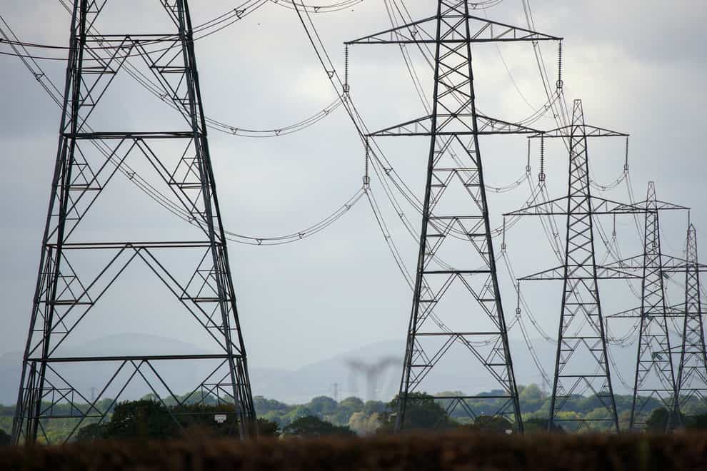 A view of electricity pylons in Cheshire (Peter Byrne/PA)