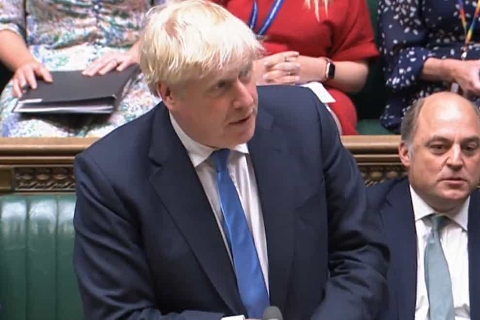 Prime Minister Boris Johnson in the House of Commons making a statement to MPs on the recent, Nato, G7 and the Commonwealth Heads of Government Meeting (Chogm) meetings. Picture date: Monday July 4, 2022 (PA)