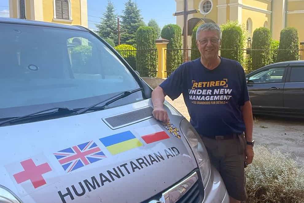 Kevin Roddam is delivering aid across Ukraine (PA)