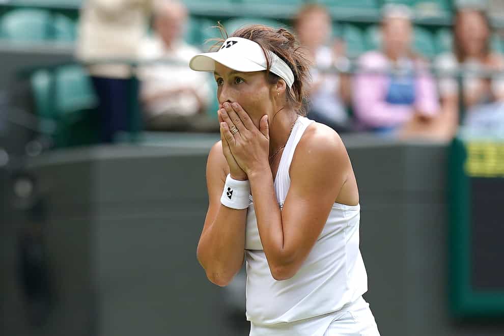 Germany’s Tatjana Maria celebrates reaching a first semi-final at Wimbledon (Zac Goodwin/PA)