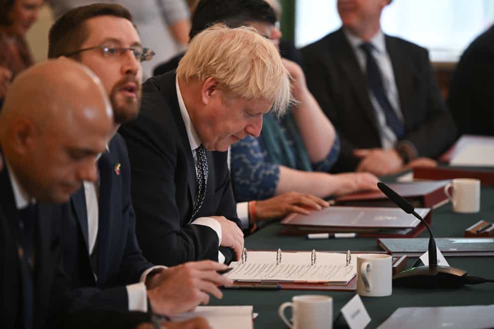 Prime Minister Boris Johnson holds a Cabinet meeting at 10 Downing Street, London. Picture date: Tuesday July 5, 2022.