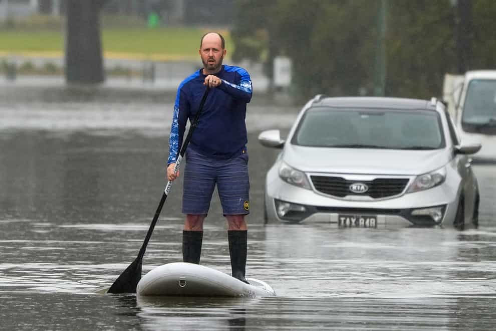 Floodwaters had inundated or were threatening the homes of 85,000 people around Sydney on Wednesday as rivers started to recede and the heavy rains tracked north of Australia’s largest city (Mark Baker/AP)