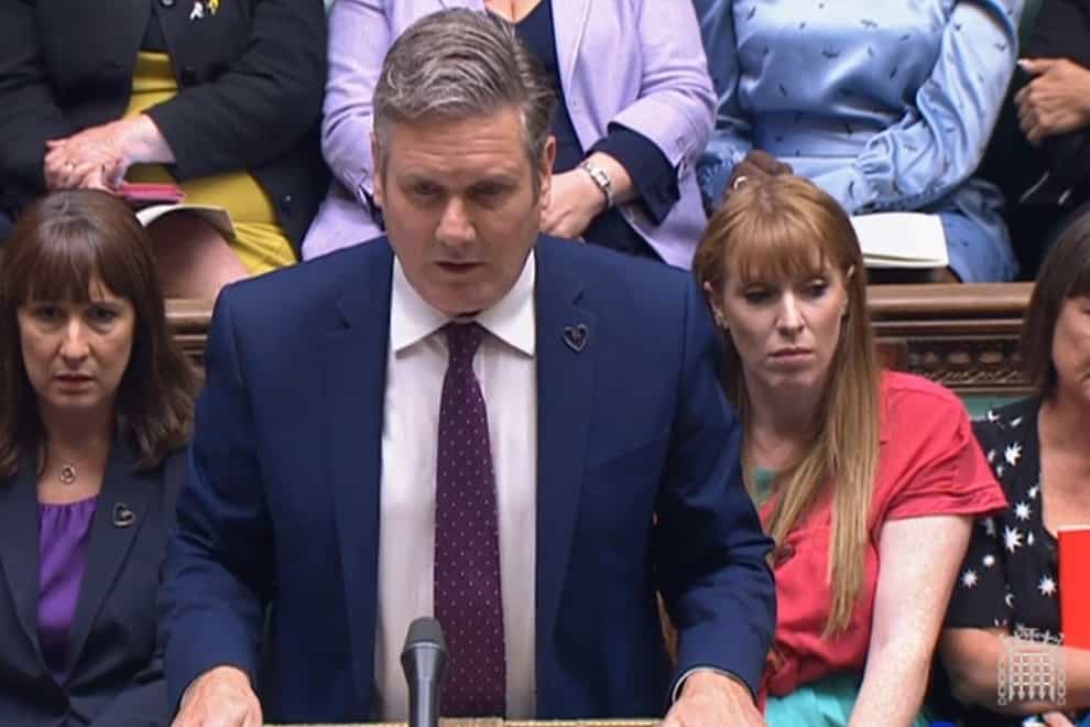 Labour leader Sir Keir Starmer speaks during Prime Minister’s Questions in the House of Commons, London (House of Commons/PA)