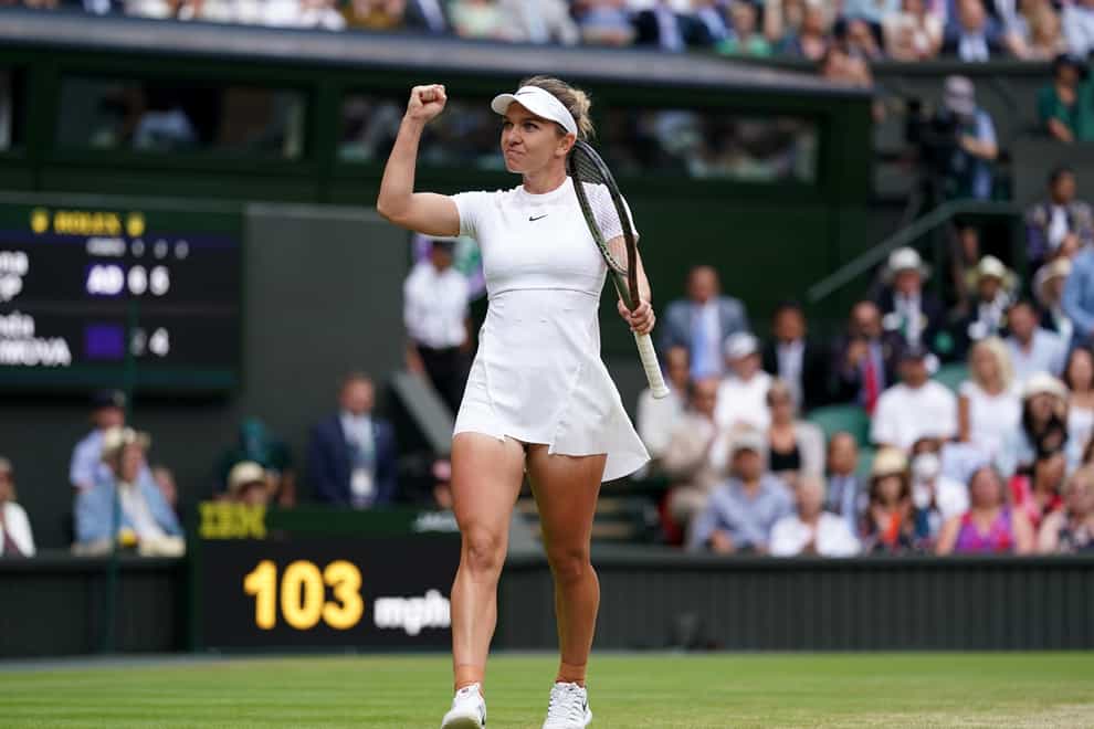 Simona Halep beat Amanda Anisimova in straight sets to reach the semi-finals at Wimbledon (Adam Davy/PA)