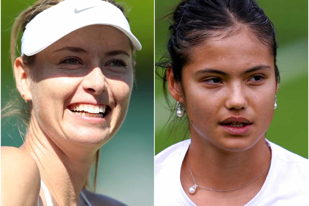 Emma Raducanu (right) has been compared to Maria Sharapova (Simon Cooper/John Walton/PA)
