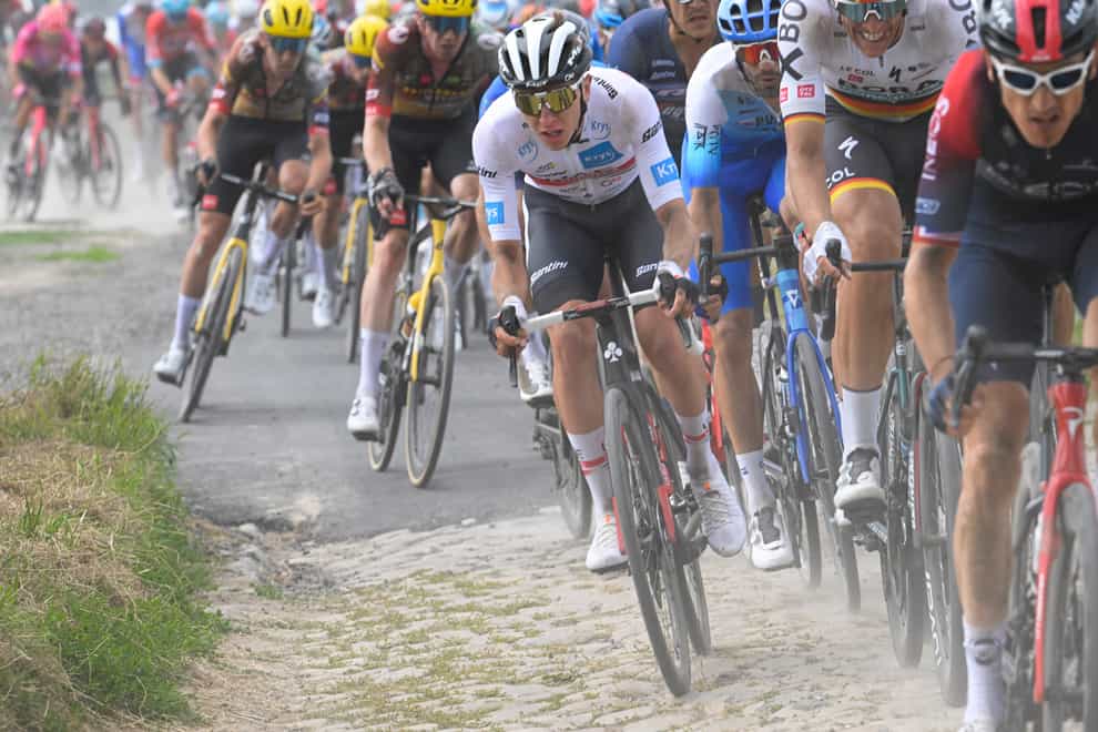 Defending champion Tadej Pogacar was the big winner on stage five of the Tour de France (Bernard Papon/AP)