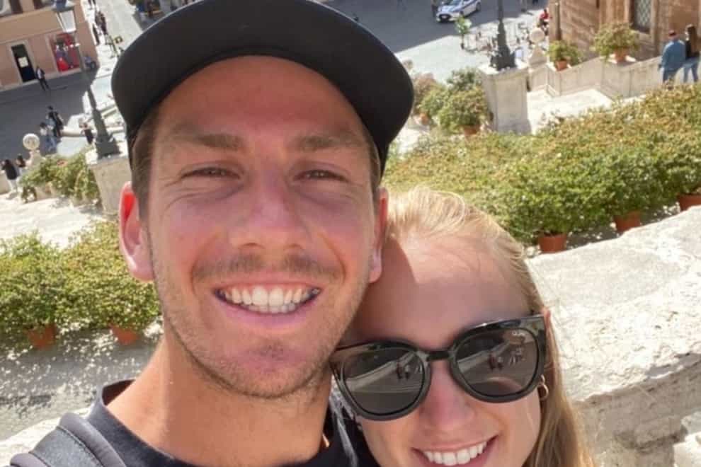 Britain’s number one tennis player Cameron Norrie and girlfriend Louise Jacobi (Louise Jacobi/PA).