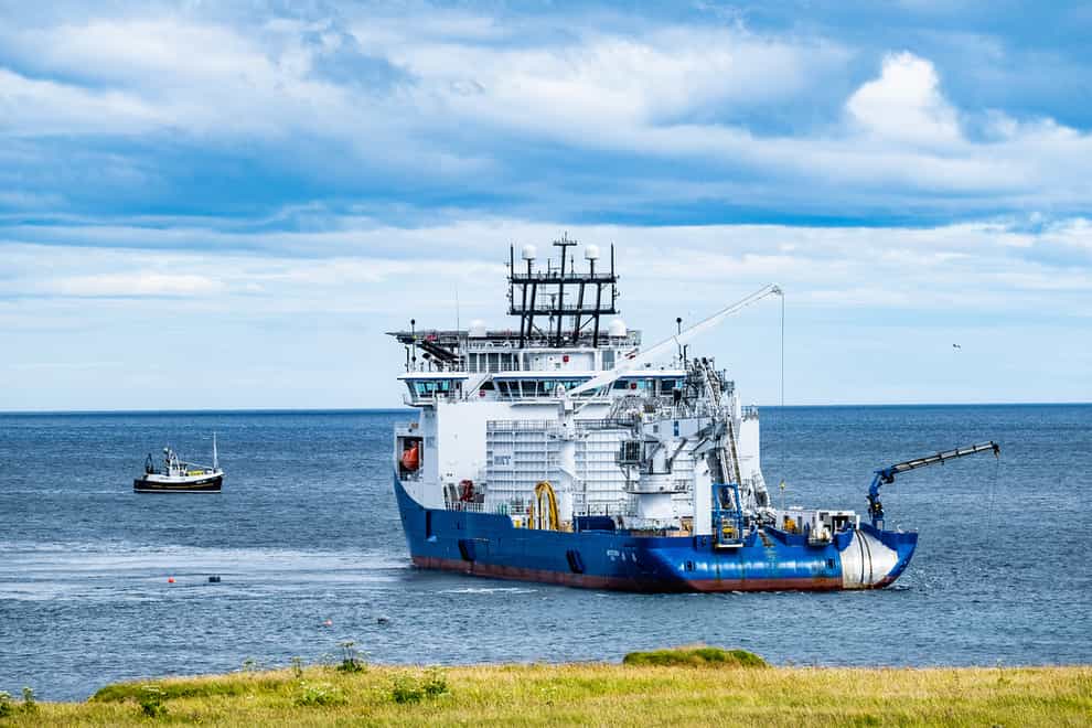 The NKT Victoria has begin laying the cables that will connect Shetland to Britain’s energy system for the first time (SSEN/PA)