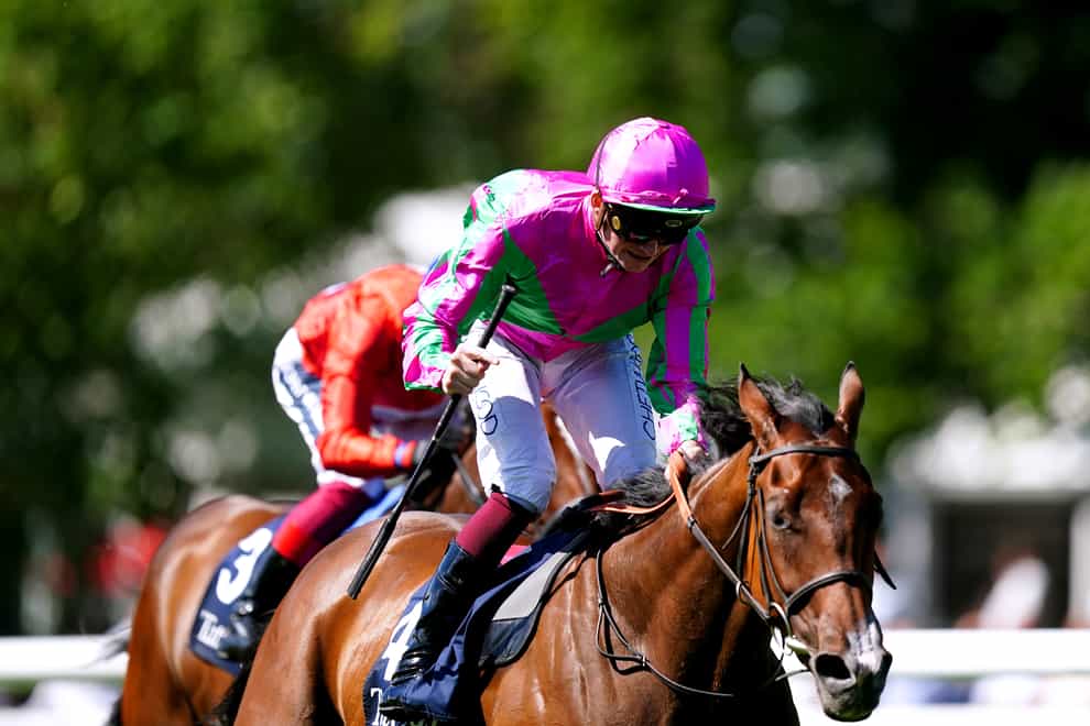 Prosperous Voyage ridden by jockey Rob Hornby wins the Tattersalls Falmouth Stakes on Festival Friday of the Moet and Chandon July Festival at Newmarket racecourse, Suffolk. Picture date: Friday July 8, 2022.