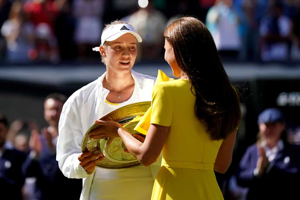 Elena Rybakina is the Wimbledon champion (Zac Goodwin/PA)