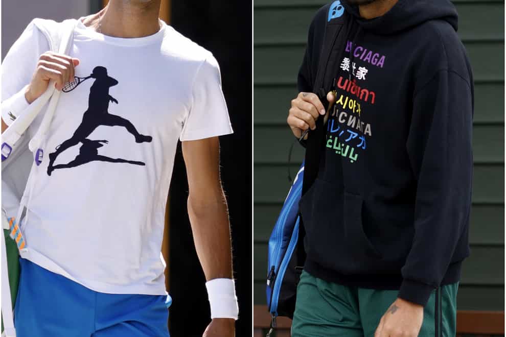 Novak Djokovic and Nick Kyrgios (PA)