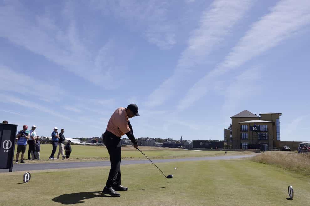 Tiger Woods during a practice round ahead of the 150th Open at St Andrews (Richard Sellers/PA)