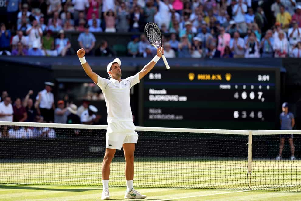 Novak Djokovic won a seventh Wimbledon title (Zac Goodwin/PA)