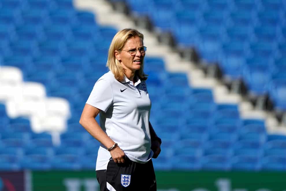 Sarina Wiegman at the Amex Stadium ahead of England’s clash with Norway on Monday (Gareth Fuller/PA).