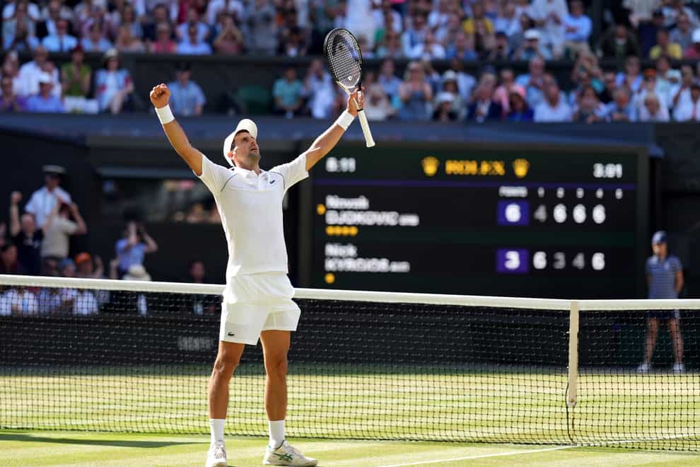 Novak Djokovic was crowned Wimbledon champion for the seventh time (Zac Goodwin/PA)