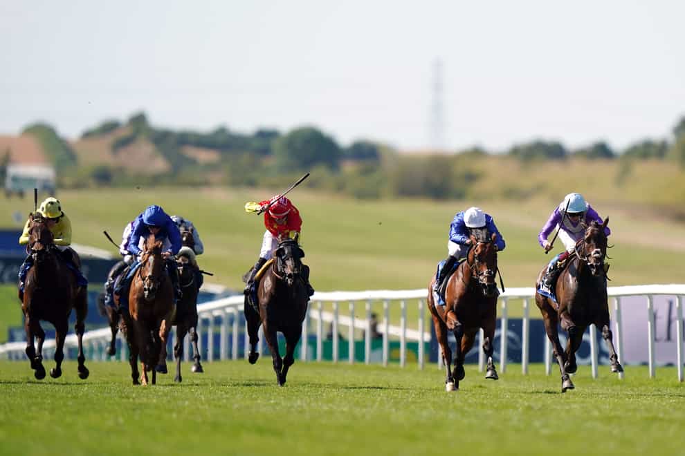 Artorius (red) ran a fine race in the July Cup (Mike Egerton/PA)