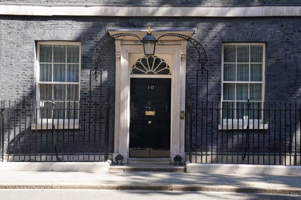 The door of 10 Downing Street, London, following the resignation Prime Minister Boris Johnson on Thursday. Picture date: Friday July 8, 2022.