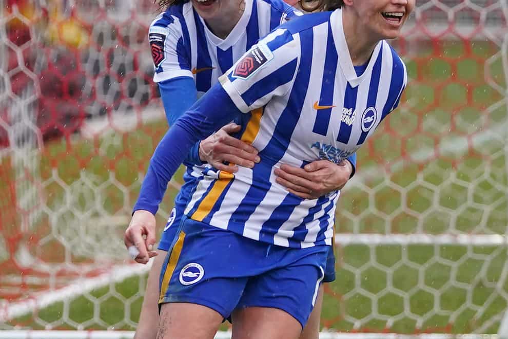 Brighton’s Kayleigh Green (front) has signed a new one-year contract (Gareth Fuller/PA)