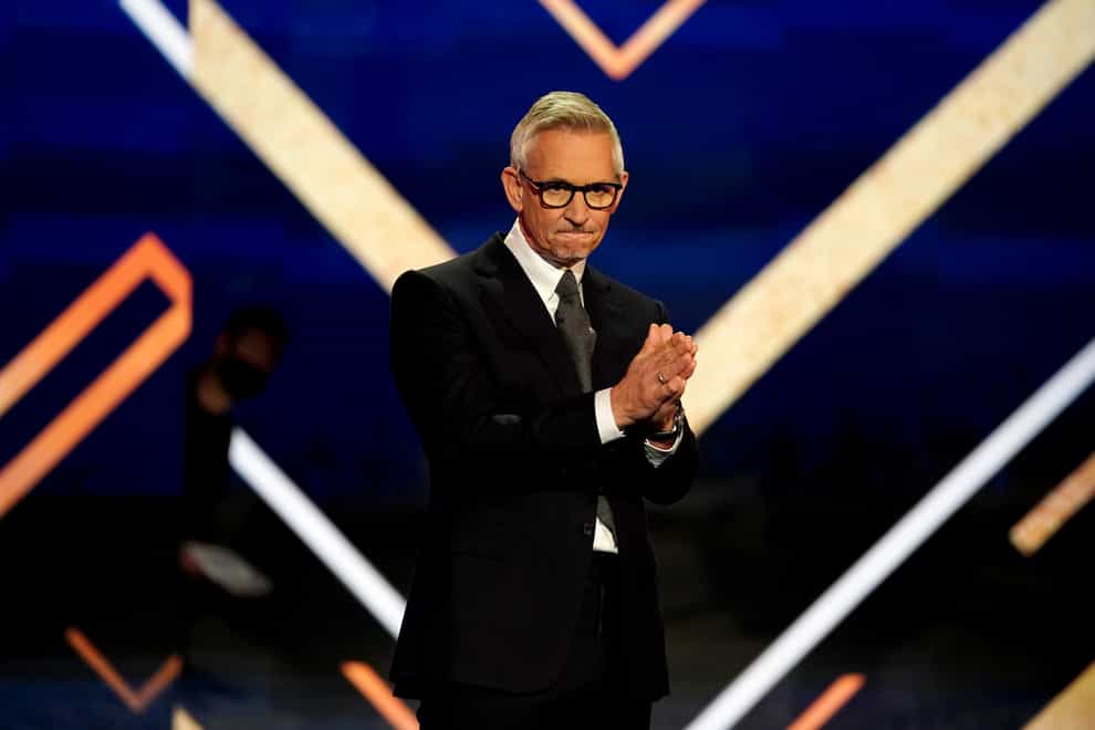 Presenter Gary Lineker on stage during the BBC Sports Personality of the Year Awards 2021 at MediaCityUK, Salford (David Davies/PA)