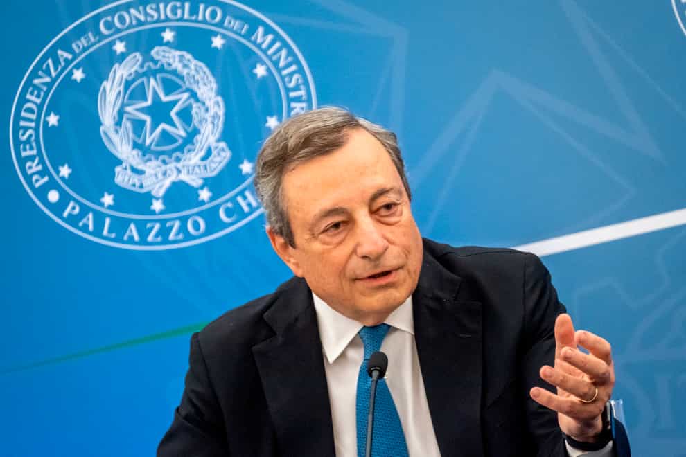 Italian Premier Mario Draghi (Mauro Scrobogna/LaPresse via AP)