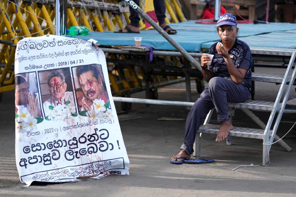 Sri Lanka’s parliament speaker says president Gotabaya Rajapaksa has resigned effective on Thursday (Eranga Jayawardena/AP)