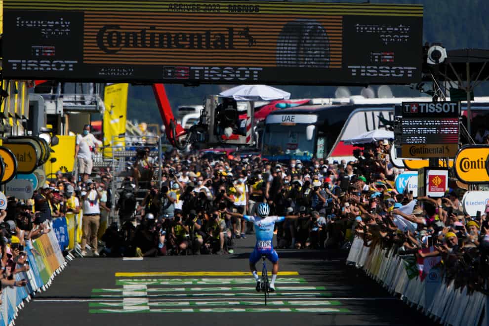 Michael Matthews took his first Tour de France victory in five years on Saturday (Daniel Cole/AP)