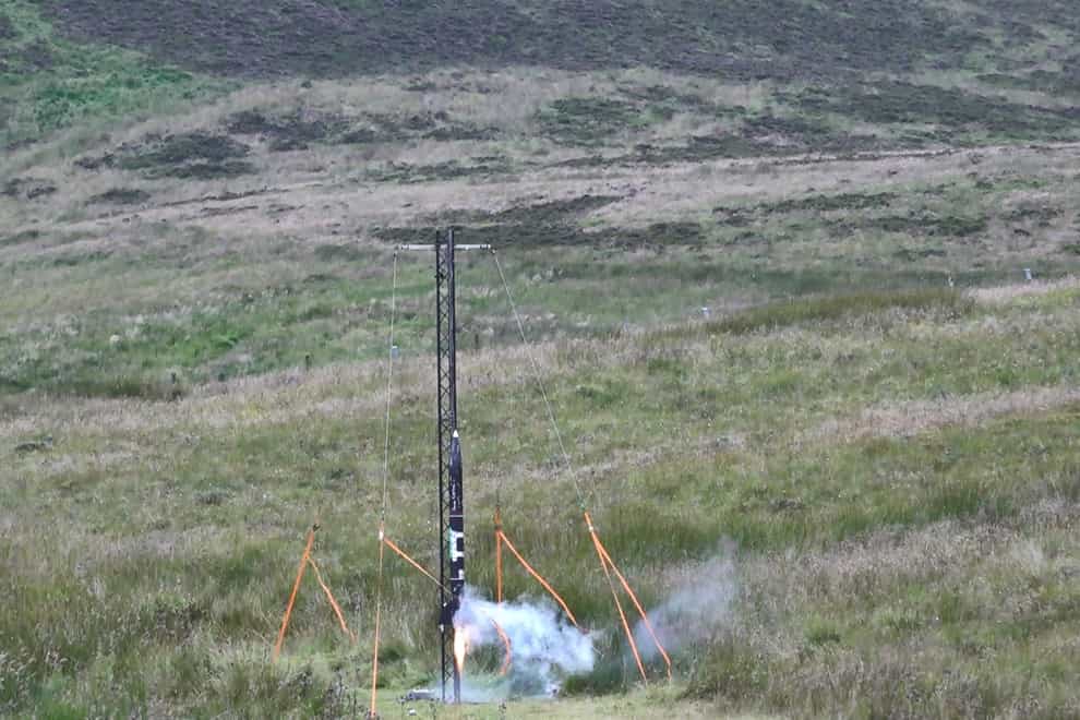 The Nebula rocket launched by the Karman Space programme from Imperial College London (Neil Pooran/PA)