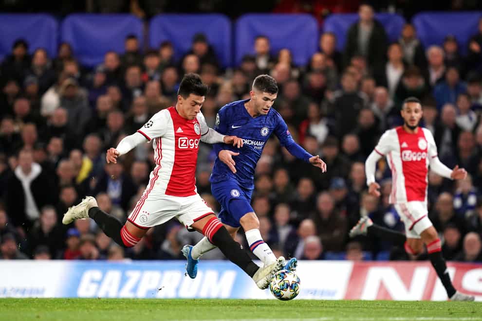 Lisandro Martinez (left) in action against Chelsea for Ajax in the Champions League (John Walton/PA)