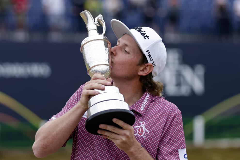 Cameron Smith celebrates with the Claret Jug (Richard Sellers/PA)