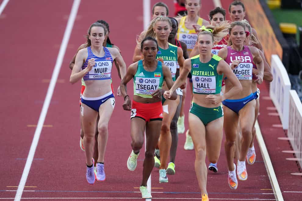 Laura Muir came second in her semi-final in Eugene. (Martin Rickett/PA)