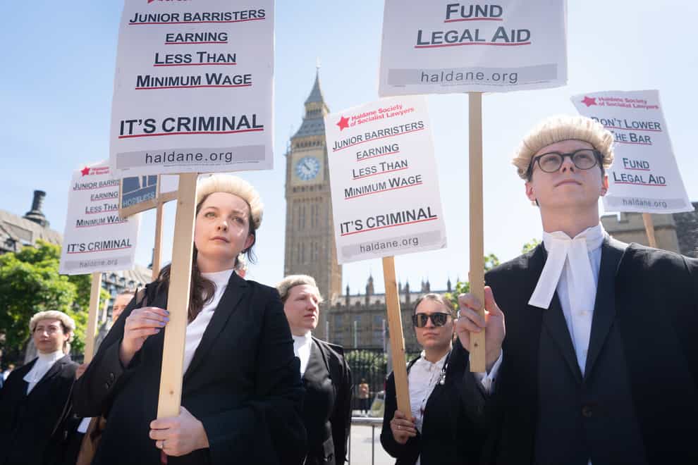 Barristers have walked out for a fourth week as industrial action at courts around the country continues (Stefan Rousseau/PA)
