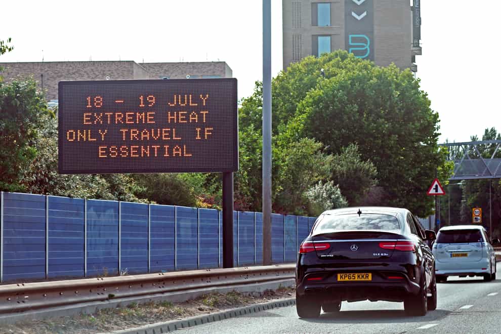 The UK is facing travel disruption, closed schools and health warnings as the country braces for extreme heat over the next two days (Yui Mok/PA)