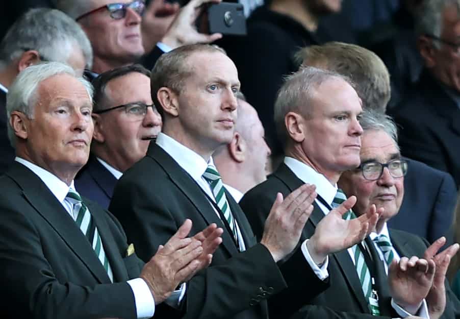 Celtic chief executive Michael Nicholson (centre) has joined the SPFL board (Jeff Holmes/PA)