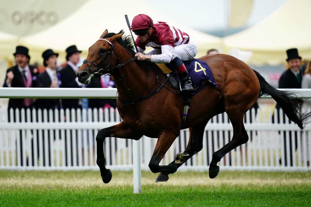 Missed The Cut ridden by jockey James McDonald on their way to winning the Golden Gates Stakes during day five of Royal Ascot at Ascot Racecourse (Adam Davy/PA)