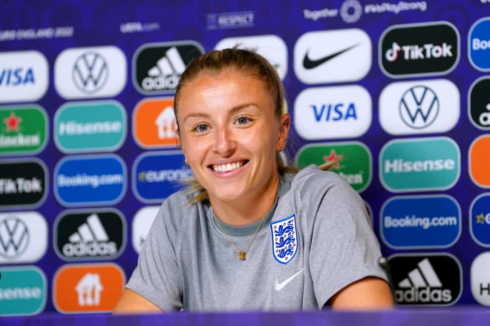 England captain Leah Williamson during a press conference at the Amex Stadium on Tuesday (Gareth Fuller/PA).