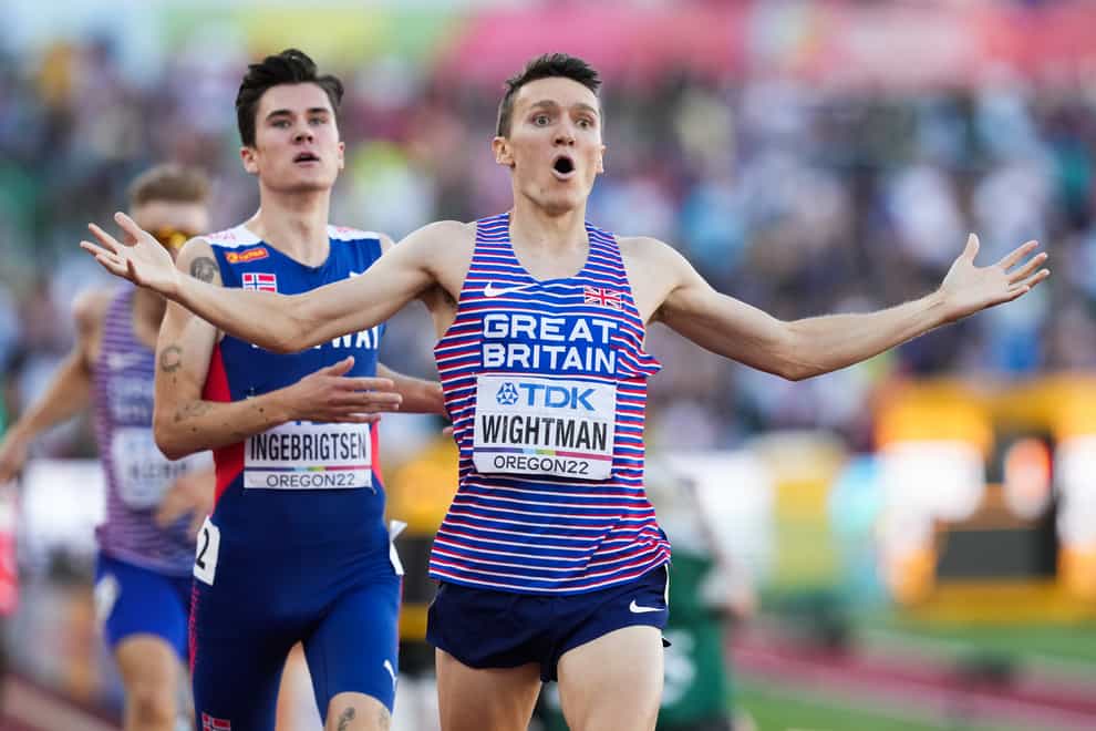 Great Britain’s Jake Wightman won 1500m gold at the World Championships. (Martin Rickett/PA)