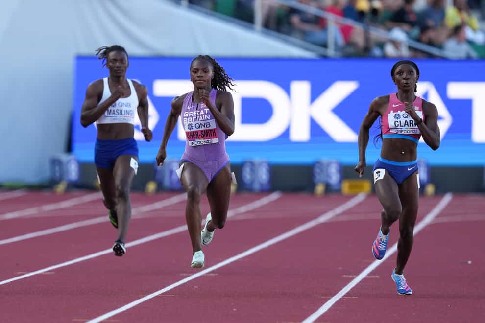Great Britain’s Dina Asher-Smith reached Thursday’s 200m final. (Martin Rickett/PA)