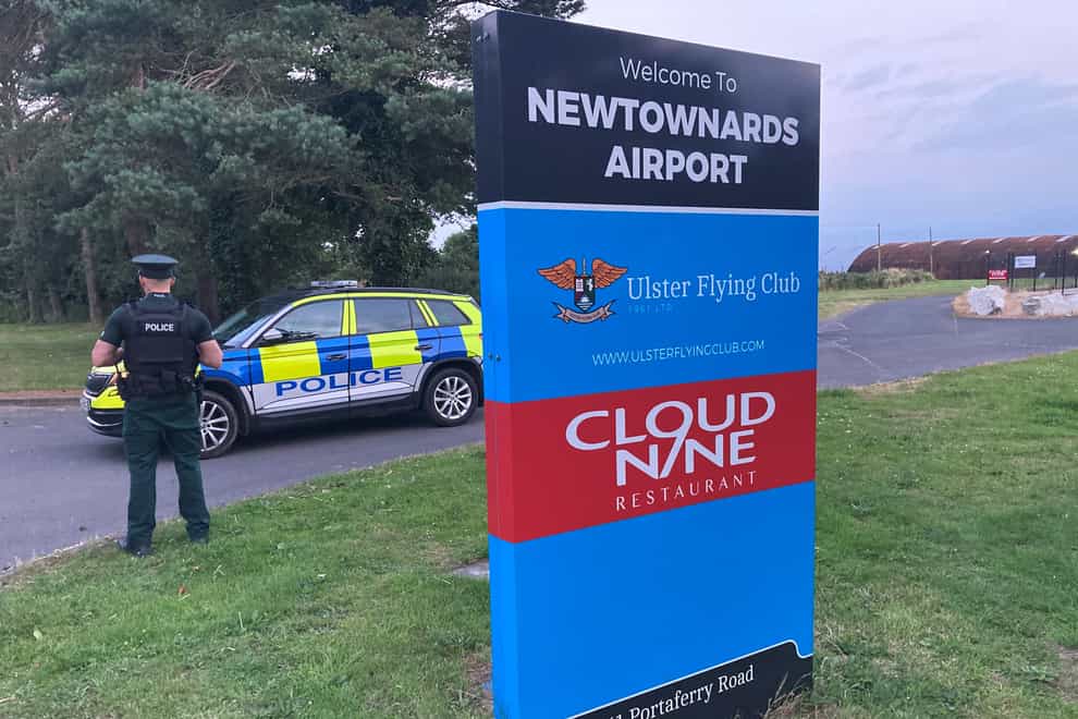 Emergency services were called to Newtownards Airport after a light aircraft crashed, killing two people (Rebecca Black/PA)