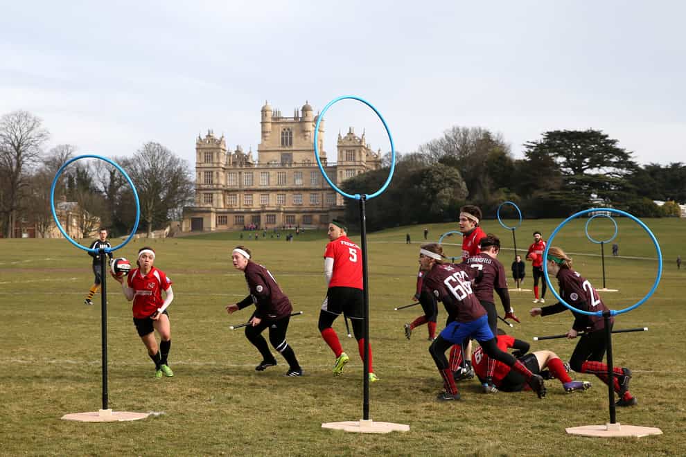 Match action between Southampton and Loughborough Longshots during the UK Quidditch Cup (Simon Cooper/PA)