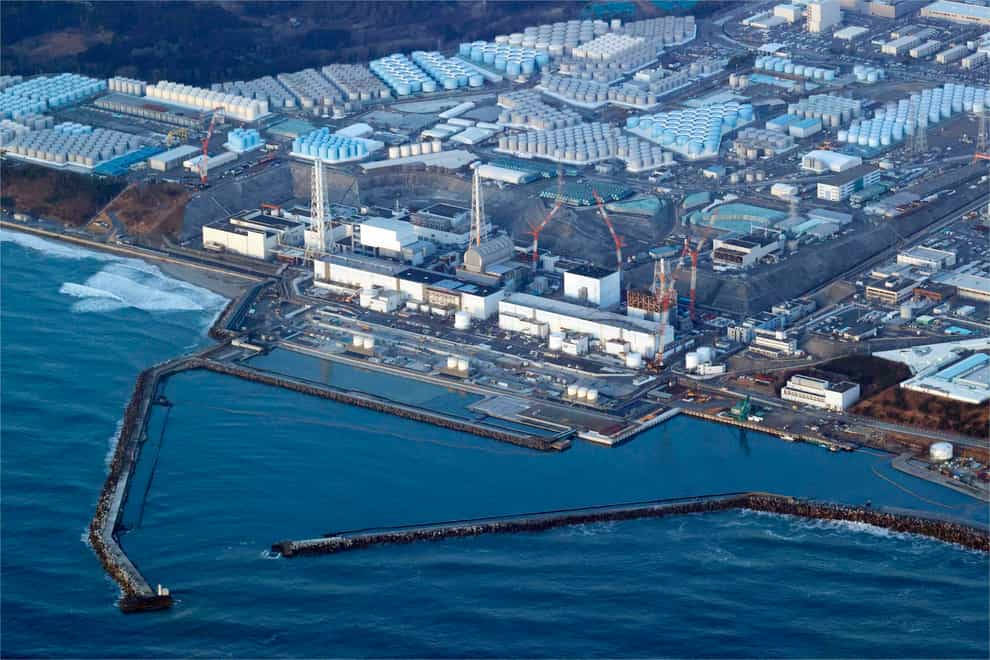 The Fukushima Daiichi nuclear power plant in Okuma town, Fukushima prefecture, north of Tokyo, on March 17, 2022 (Shohei Miyano/Kyodo News via AP/PA)