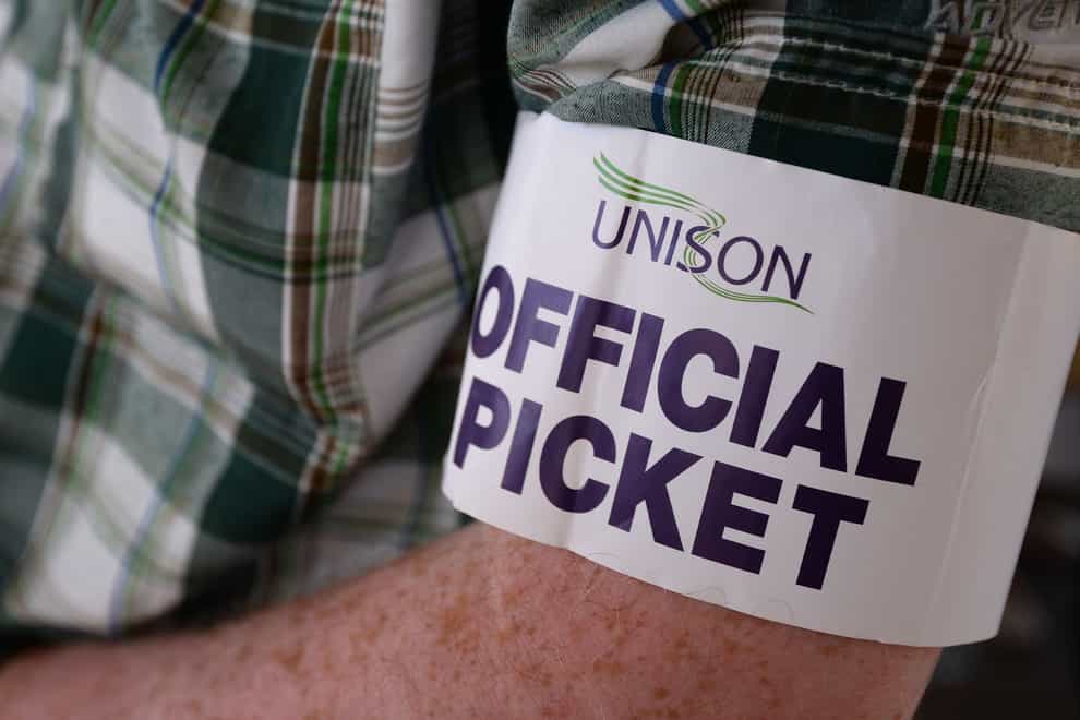 Members of Unison will walk out for three days from Friday July 29 (PA)