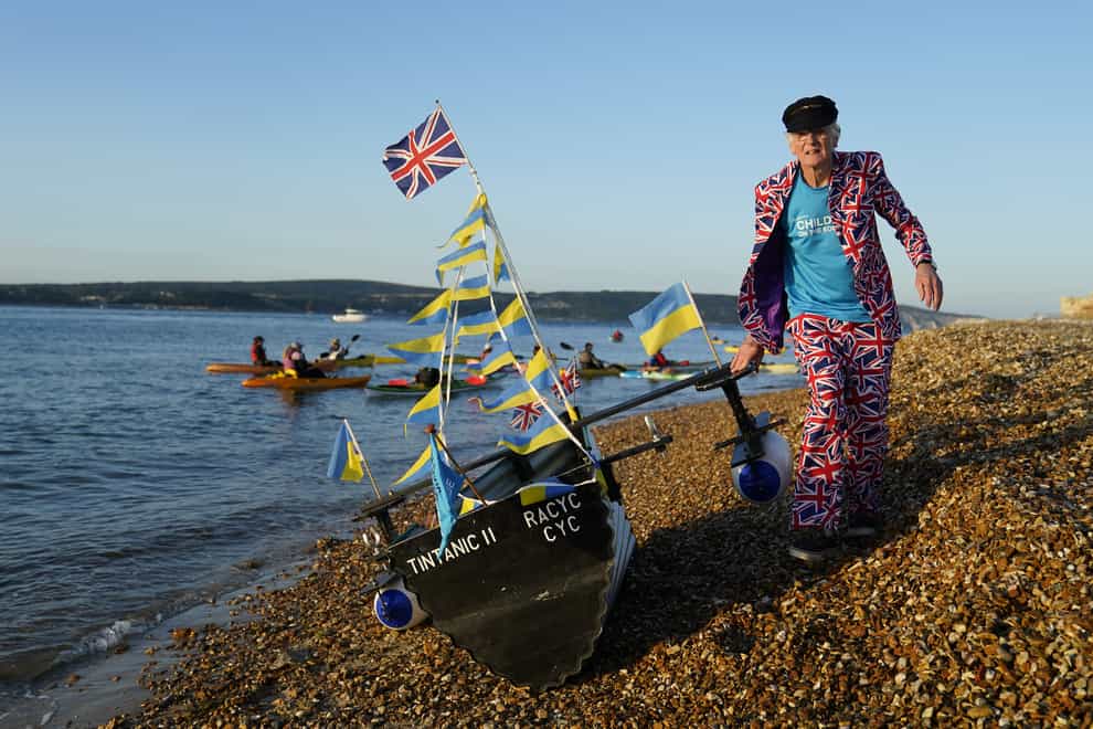 Michael Stanley, known as ‘Major Mick’, readies his boat on Saturday before sailing across the Solent (Andrew Matthews/PA)
