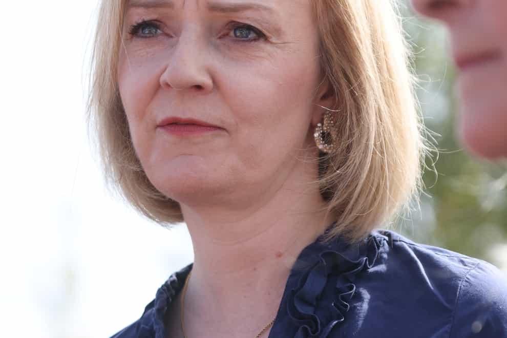 Liz Truss speaks to supporters during a visit to Ashley House, Marden, Kent, as part of her campaign to be leader of the Conservative and Unionist Party and the next prime minister. Picture date: Saturday July 23, 2022.
