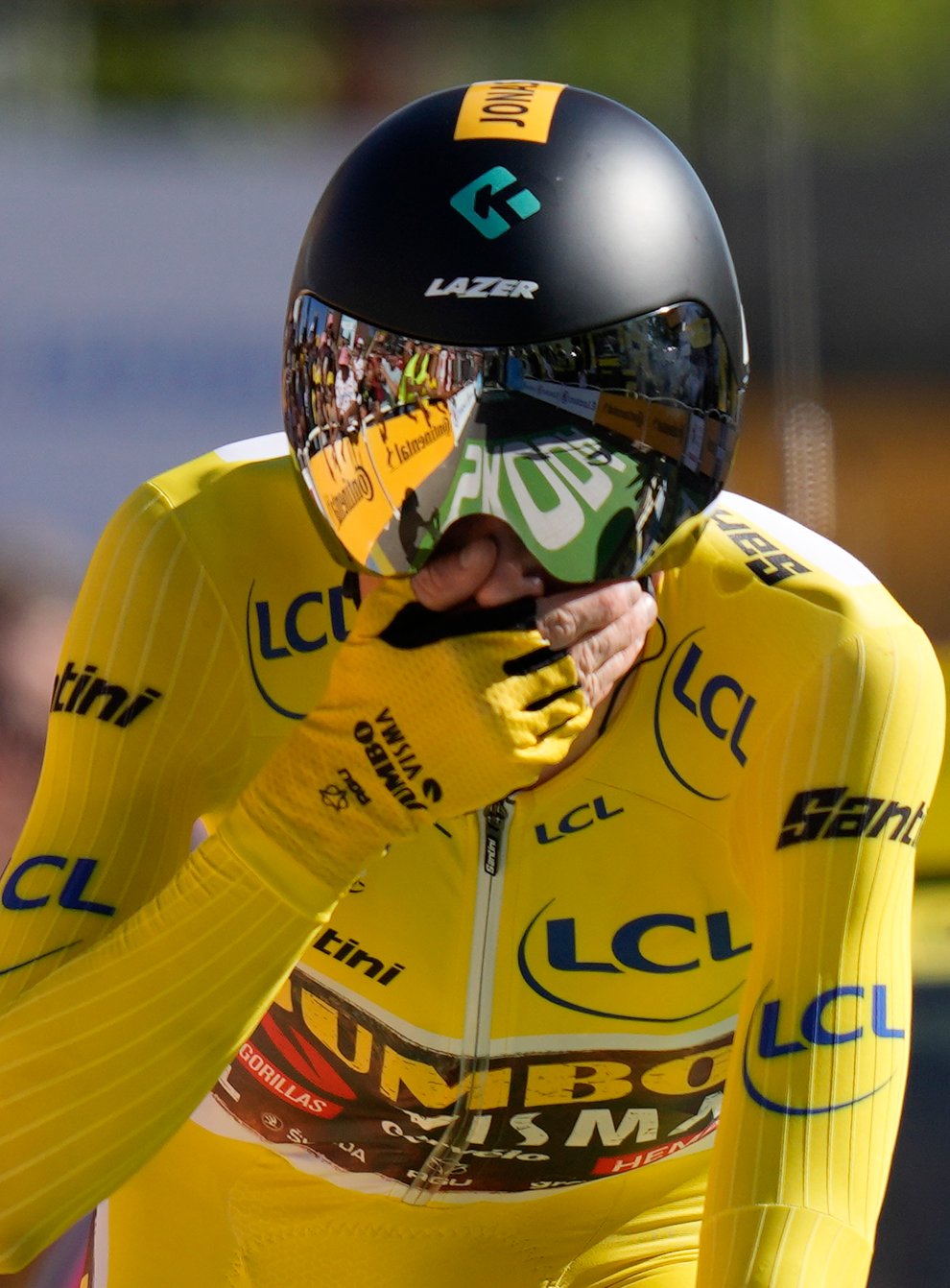 Jonas Vingegaard is set to win the Tour de France after finishing second on Saturday’s time trial (Thibault Camus/AP)