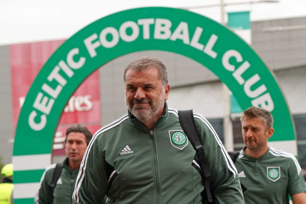 Celtic manager Ange Postecoglou arriving before a pre-season friendly match