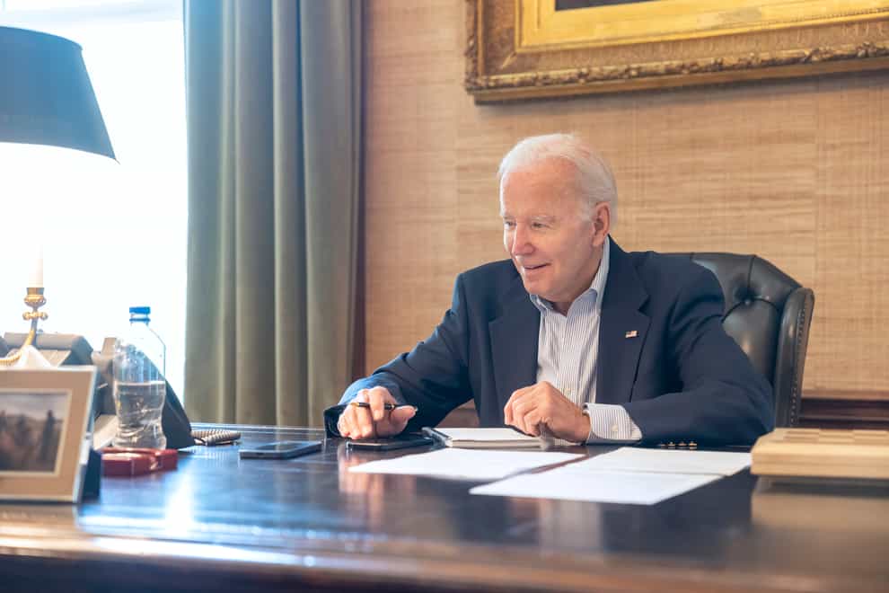 US President Joe Biden tested positive for Covid-19 on Thursday (Adam Schultz/AP)