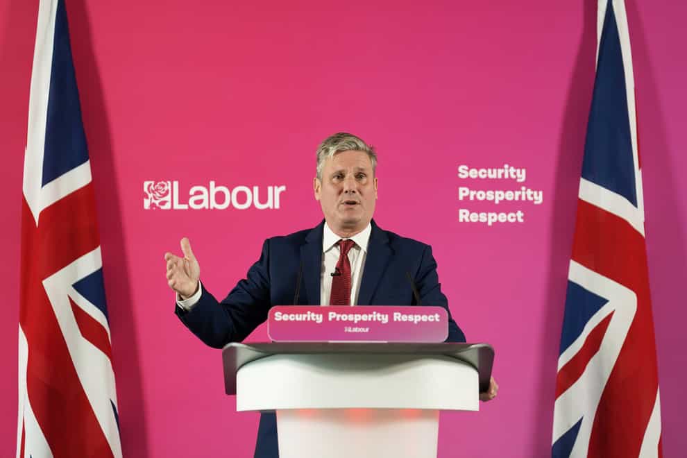 Labour leader Sir Keir Starmer delivers a speech on Labour’s plans for growing the UK economy in Liverpool (Danny Lawson/PA)