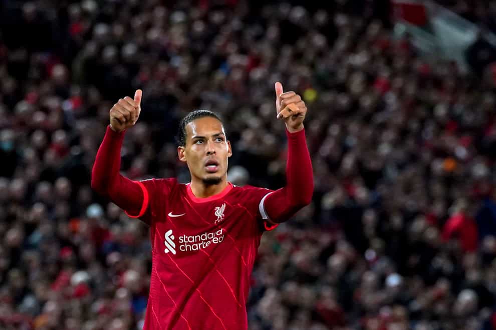 Virgil Van Dijk started 51 of Liverpool’s 63 games in 2021-22 and was named in the team of the season (Peter Byrne/PA)
