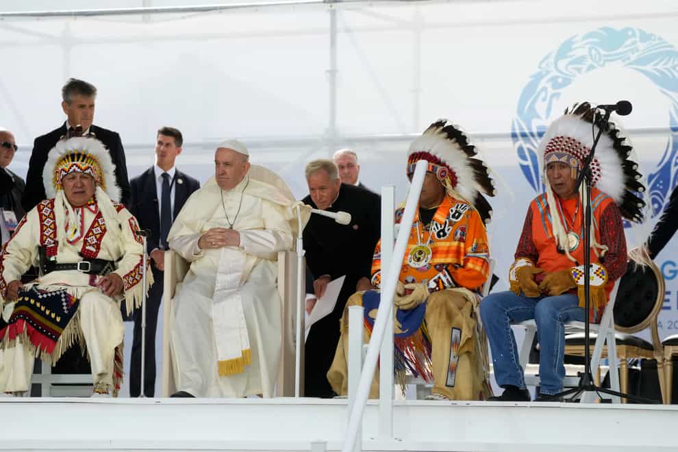 Pope Francis meets indigenous communities (Gregorio Borgia/AP)
